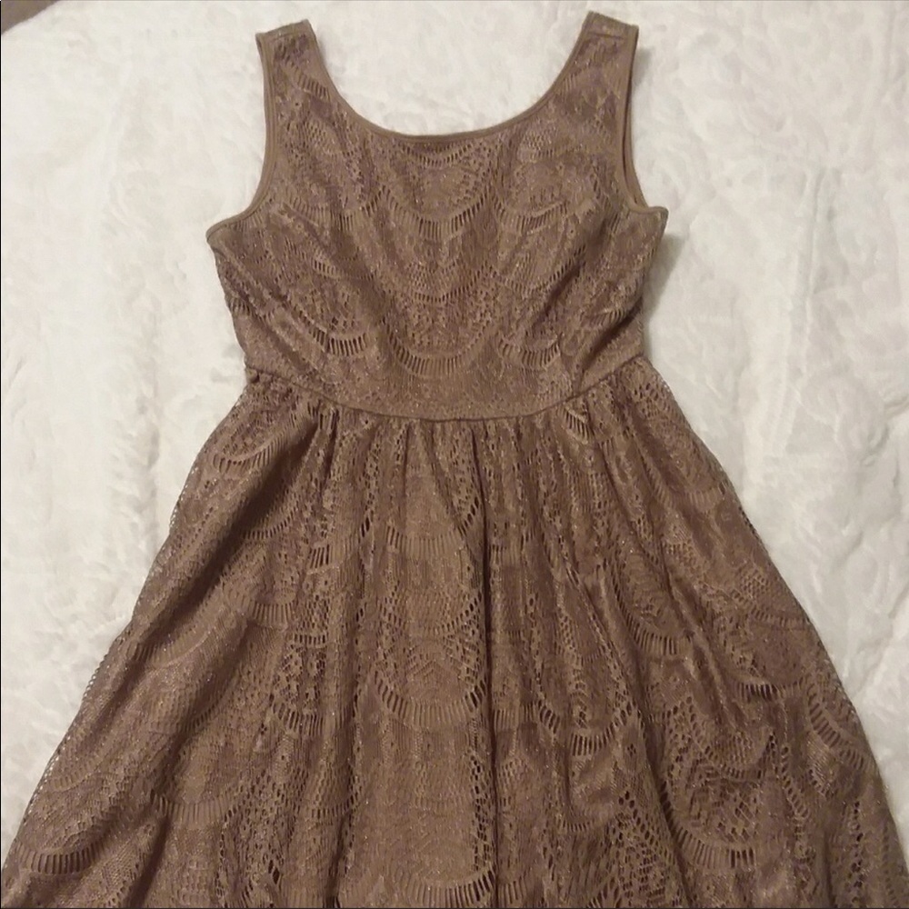 Ya Los Angeles tan lace dress